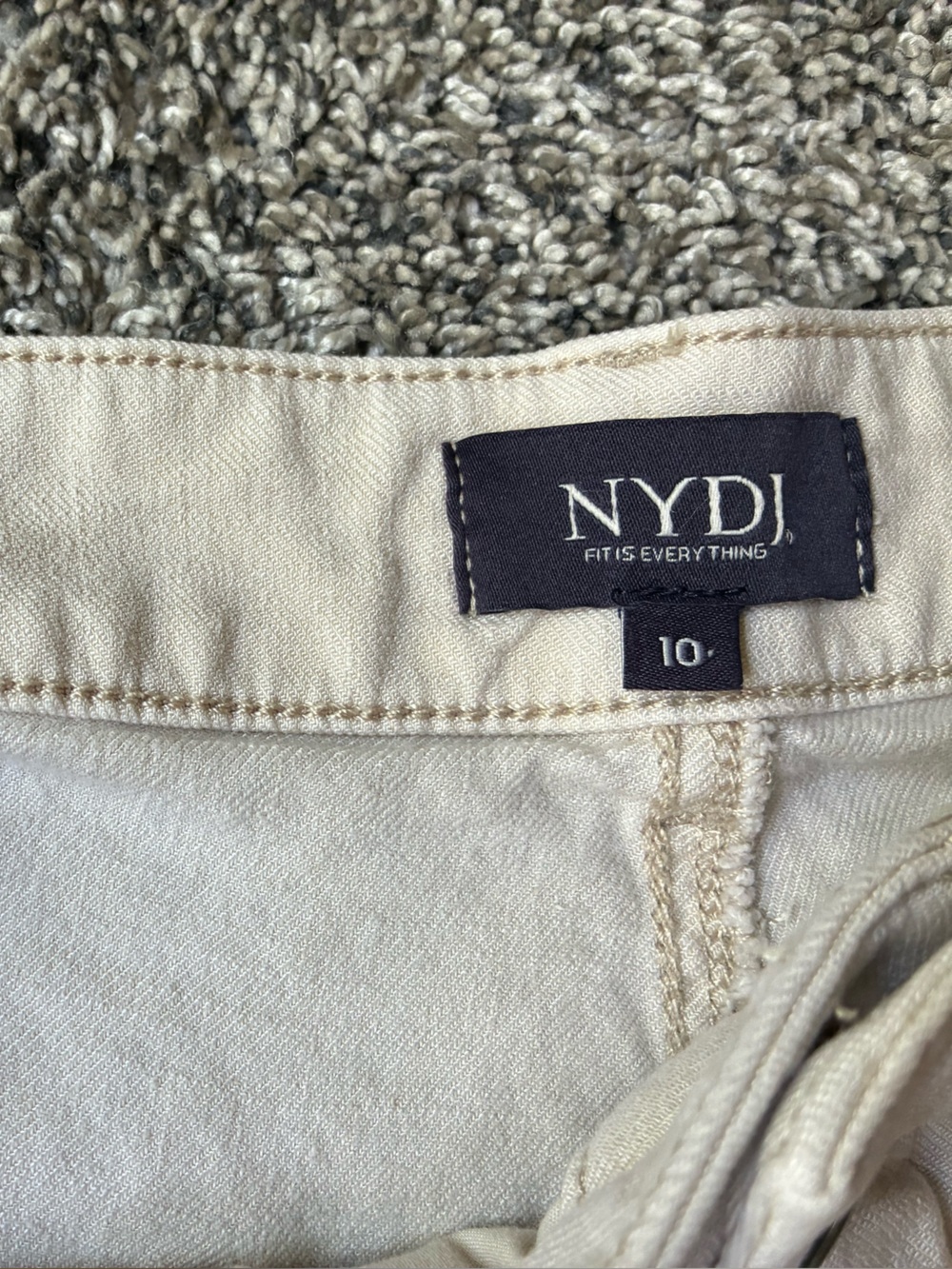 NYDJ Stretch Linen Light Khaki Trouser Pants, Size 10 Style #MAKB2219 Lift Tuck - Picture 10 of 10